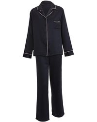Bluebella - Claudia Shirt And Trouser Set Black/pale Pink - Lyst
