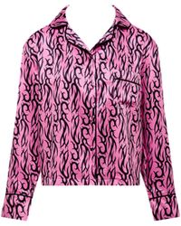 Bluebella - Bb X Ashley Williams Tattoo Print Luxury Satin Shirt - Lyst