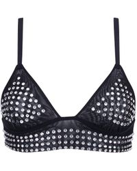 Bluebella - Bb X Ashish Silver Diamante Satin And Mesh Soft Bralette - Lyst