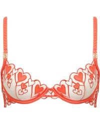 Bluebella - Harlow Heart Embroidered Bra Coral - Lyst