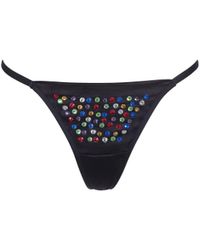 Bluebella - Bb X Ashish Multicolour Diamante Satin Thong - Lyst