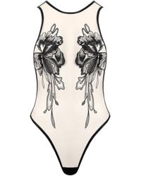 Bluebella - Safiya Embroidered Sheer Bodysuit - Lyst