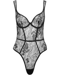 Bluebella - Seraphim Embroidered Sheer Bodysuit Black - Lyst