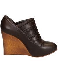 Lyst - ChloÃ© Tan Leather Prince Tstrap Wedges in Brown