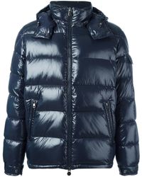 Moncler Athenes Hooded Puffer Jacket Blue Moncler Athenes Hooded Puffer Jacket Blue