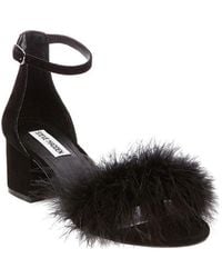 Topshop Russia Feather Trim Sandal in Black | Lyst Steve Madden | Imelda Ostrich Feather Detailed Dress Sandal | Lyst