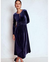 Boden - Tilda Velvet Midi Dress - Lyst