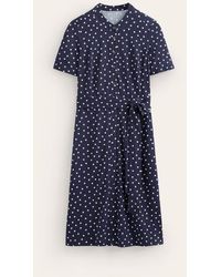 Boden - Julia Short Sleeve Shirt Dress Navy, Scattered Brand Spot - Lyst