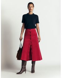 Boden - Val Button Cord Midi Skirt - Lyst