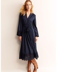 Boden - Jen Broderie Cotton Midi Dressnavy - Lyst