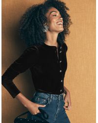 Boden - Puff Sleeve Velvet Shirt - Lyst