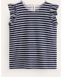 Boden - Towelling Frilled T-shirt - Lyst