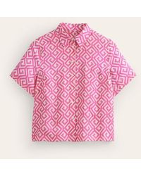 Boden - Hazel Short Sleeve Linen Shirt Pink Power, Maze - Lyst