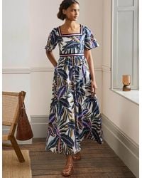 Boden Cotton Woven Mix Trim Detail 