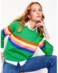 Boden - Lara Relaxed Cotton Jumper-Ivory, Multi Stripe - Lyst