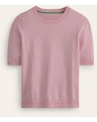 Boden - Catriona Baumwoll-T-Shirt Mit Rundhalsausschnitt Damen - Lyst