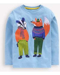 Boden - T-Shirt Fantaisie À Manches Longues-Renards Bleu Glacier - Lyst