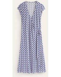 Boden - Joanna Cap Sleeve Wrap Dress Multi, Bloom Sprig - Lyst
