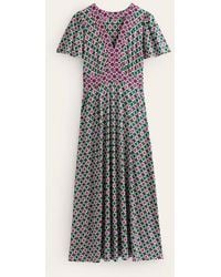 Boden - Flutter Jersey Maxi Dress Multi, Botanic Tile - Lyst