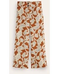 Boden - Westbourne Cropped Linen Pants Umber, Paisley Whirl - Lyst