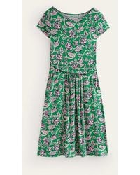 Boden - Amelie Jersey Dress Green Tambourine, Rose Blush - Lyst