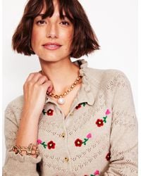 Boden - Fae Embroidered Cardiganoatmeal Melange - Lyst