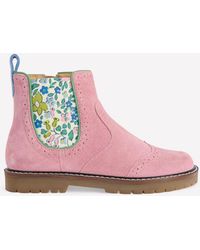 Boden - Bottines Chelsea En Cuir-Motif Floral Rose - Lyst