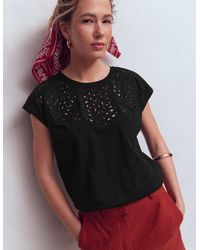 Boden - Willow Broderie T-Shirt - Lyst