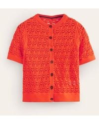 Boden - Short Sleeve Crochet Cardigan - Lyst
