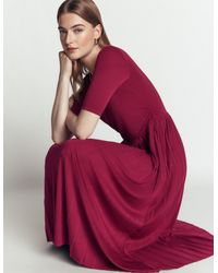 Boden - Pleated Jersey Midi Dress - Lyst