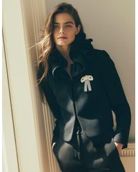 Boden - Ruffle Neck Wool Jacket - Lyst