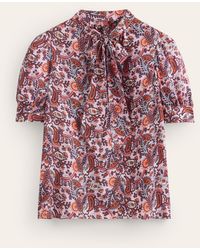 Boden - Pussy-bow Silk Blouse - Lyst