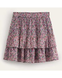 Boden - Ruffle Mini Skirt Multi, Petal Toile - Lyst