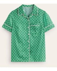 Boden - Short Sleeve Pajama Top Green, Ditsy Vine - Lyst