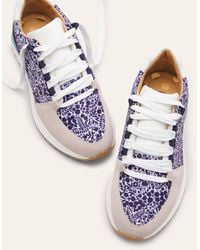 Boden Classic Trainers Navy Print/ - White