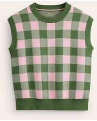 Boden - Gingham Vest Green Tambourine, Orchid Pink - Lyst