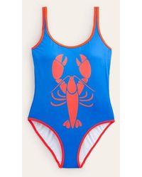 Boden - Binding Scoop Swimsuit Indigo Bunting, Lobster - Lyst