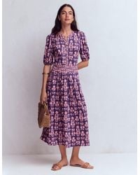 Boden - Amber Pleat Jersey Midi Dress - Lyst