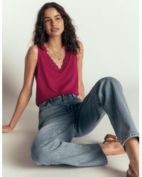 Boden - Supersoft V Neck Trim Vest Top - Lyst