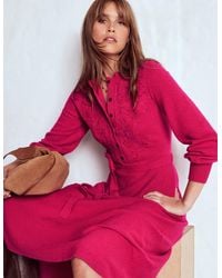 Boden - Lace Insert Knitted Midi Dress - Lyst
