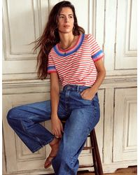 Boden - Fae Crochet T-Shirt-Ivory, Cayenne - Lyst