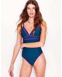 Boden - Kasos Badeanzug Mit V-Ausschnitt Zum Binden-Ozean, Kräftiges Fuchsia - Lyst