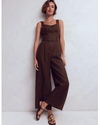 Boden - Panelled Bodice Linen Jumpsuit - Lyst