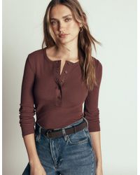 Boden - Ribbed Long Sleeve Henley Top - Lyst