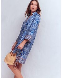 Boden - Carmen Linen Short Dress-Bright, Elaborate Terrace - Lyst