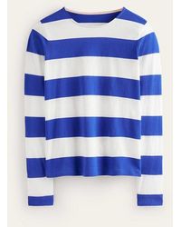 Boden - Bea Long Sleeve Breton Blue, Ivory Wide Stripe - Lyst