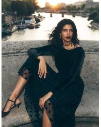 Boden - Robe En Jersey À Corsage En Velours-Noir - Lyst