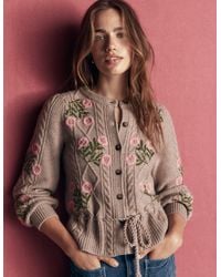 Boden - Cable Knitted Cardigan - Lyst