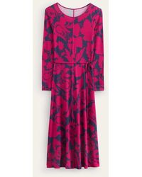 Boden - Lucy Jersey Midi Dress Warm Cranberry, Tulip Bloom - Lyst