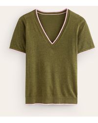 Boden - maggie V-neck Linen T-shirt - Lyst